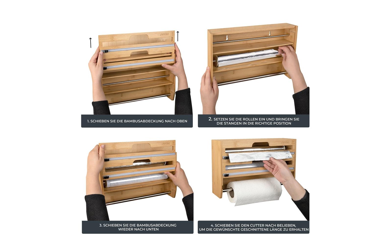 Exitoso 3 in 1 Küchenrollenhalter Braun