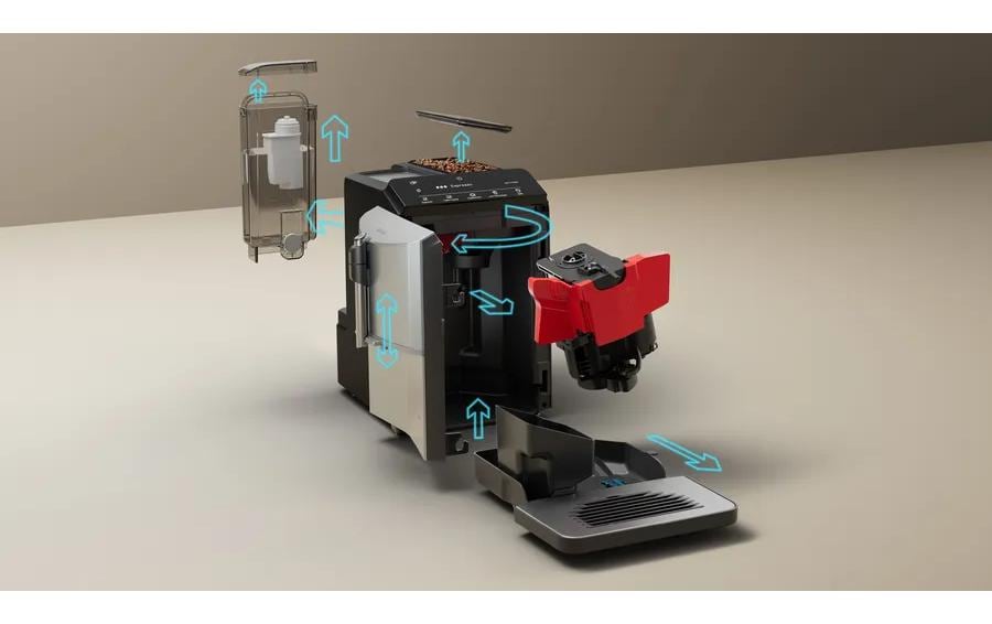 Siemens Kaffeevollautomat EQ 300 TF303E01 Schwarz, Silber