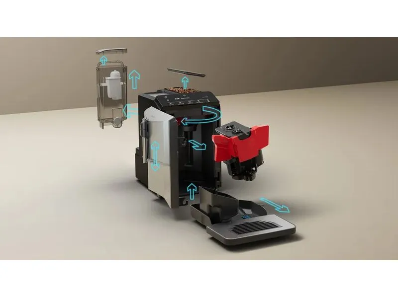 Siemens Kaffeevollautomat EQ 300 TF303E01 Schwarz, Silber Siemens Kaffeevollautomat EQ 300 TF303E01 Schwarz, Silber