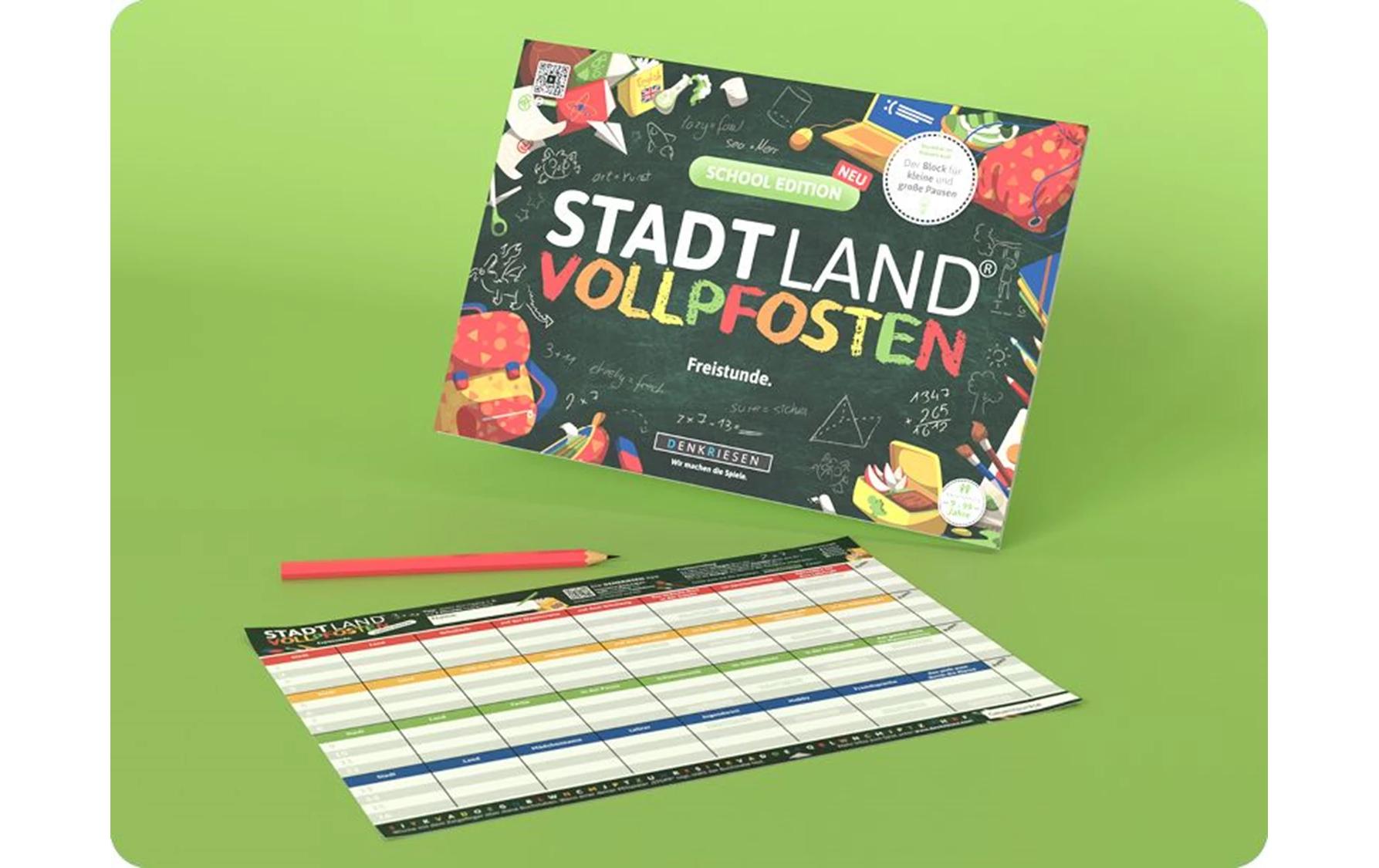 Denkriesen Stadt Land Vollpfosten A4 Block School Edition -DE-