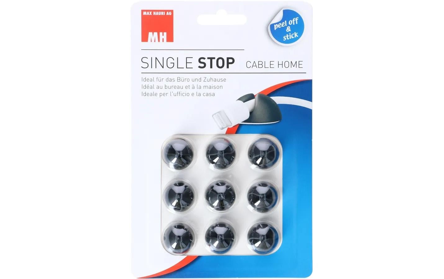 Max Hauri Kabel-Clip Single, 9 Stück, Schwarz Max Hauri Kabel-Clip Single, 9 Stück, Schwarz