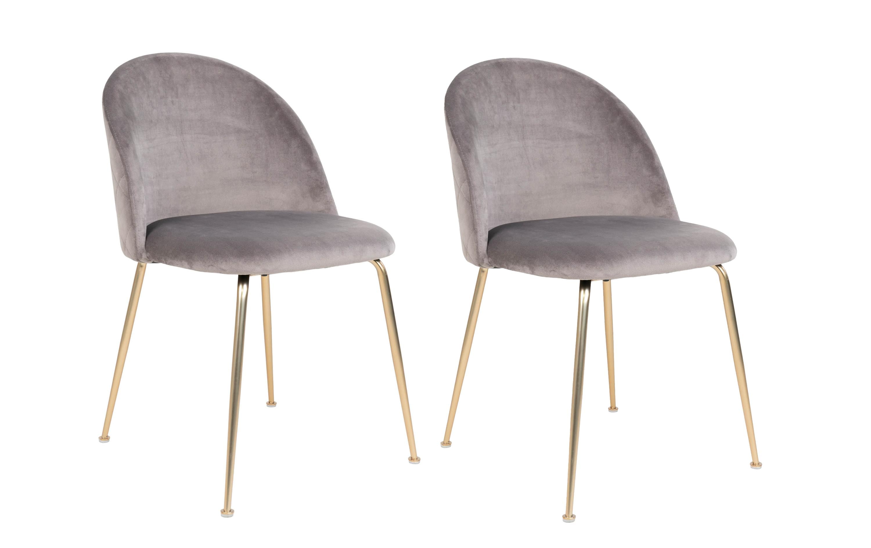 House Nordic Stuhl Geneve 2 Stück, 78 x 52 cm, Gold/Grau