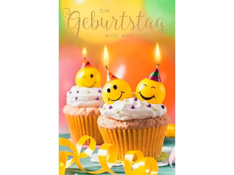 ABC Geburtstagskarte Smiley Cupcakes B6 ABC Geburtstagskarte Smiley Cupcakes B6