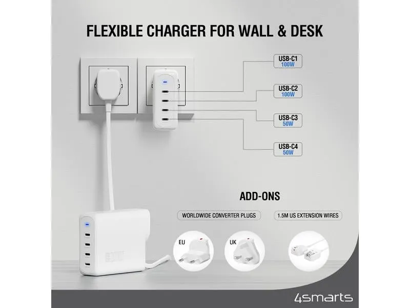 4smarts USB-Wandladegerät Flex Pro Weiss 4smarts USB-Wandladegerät Flex Pro Weiss