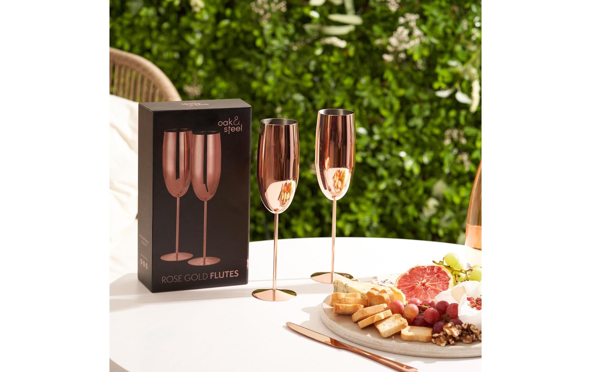 Oak & Steel Sektglas 285 ml, 2 Stück, Rosegold