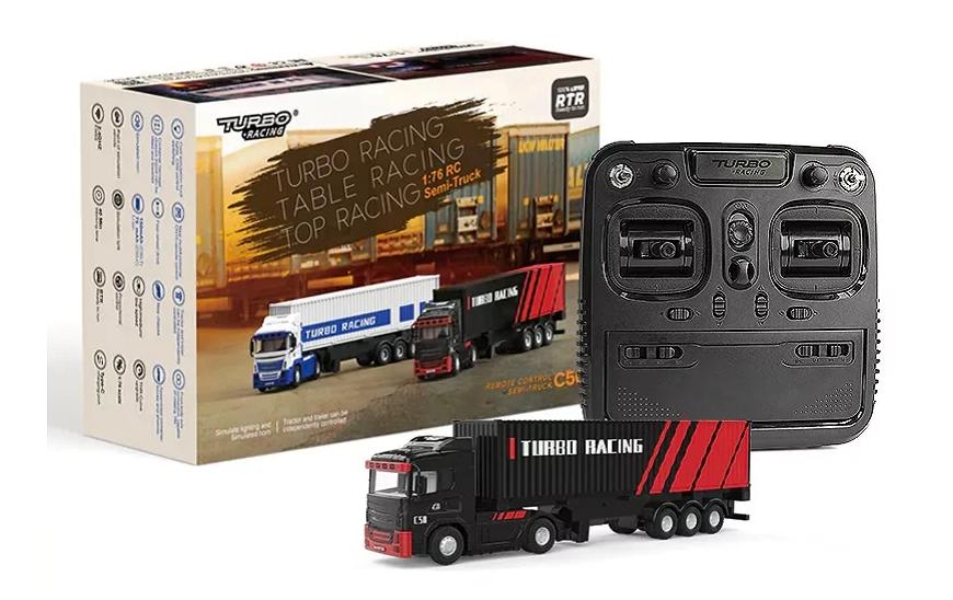 Turbo Racing Lastwagen C50 mit Anhänger Schwarz, 1:76, RTR Turbo Racing Lastwagen C50 mit Anhänger Schwarz, 1:76, RTR