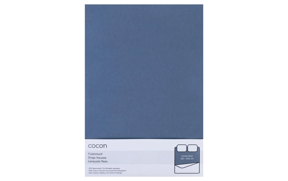 COCON Fixleintuch Jersey 180-200 x 200 cm, Smoky Blue COCON Fixleintuch Jersey 180-200 x 200 cm, Smoky Blue