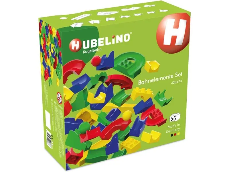 Hubelino Kugelbahn Bahnelemente Set 55 Teile