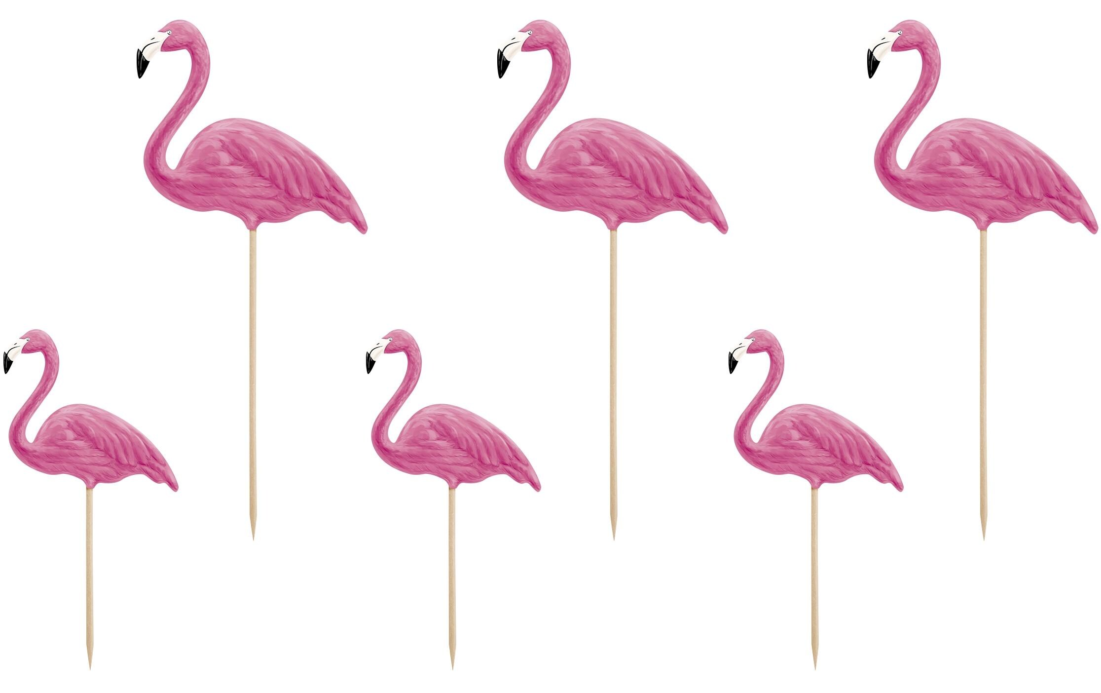 Partydeco Kuchen-Topper Aloha Flamingos 1 Stück, Pink