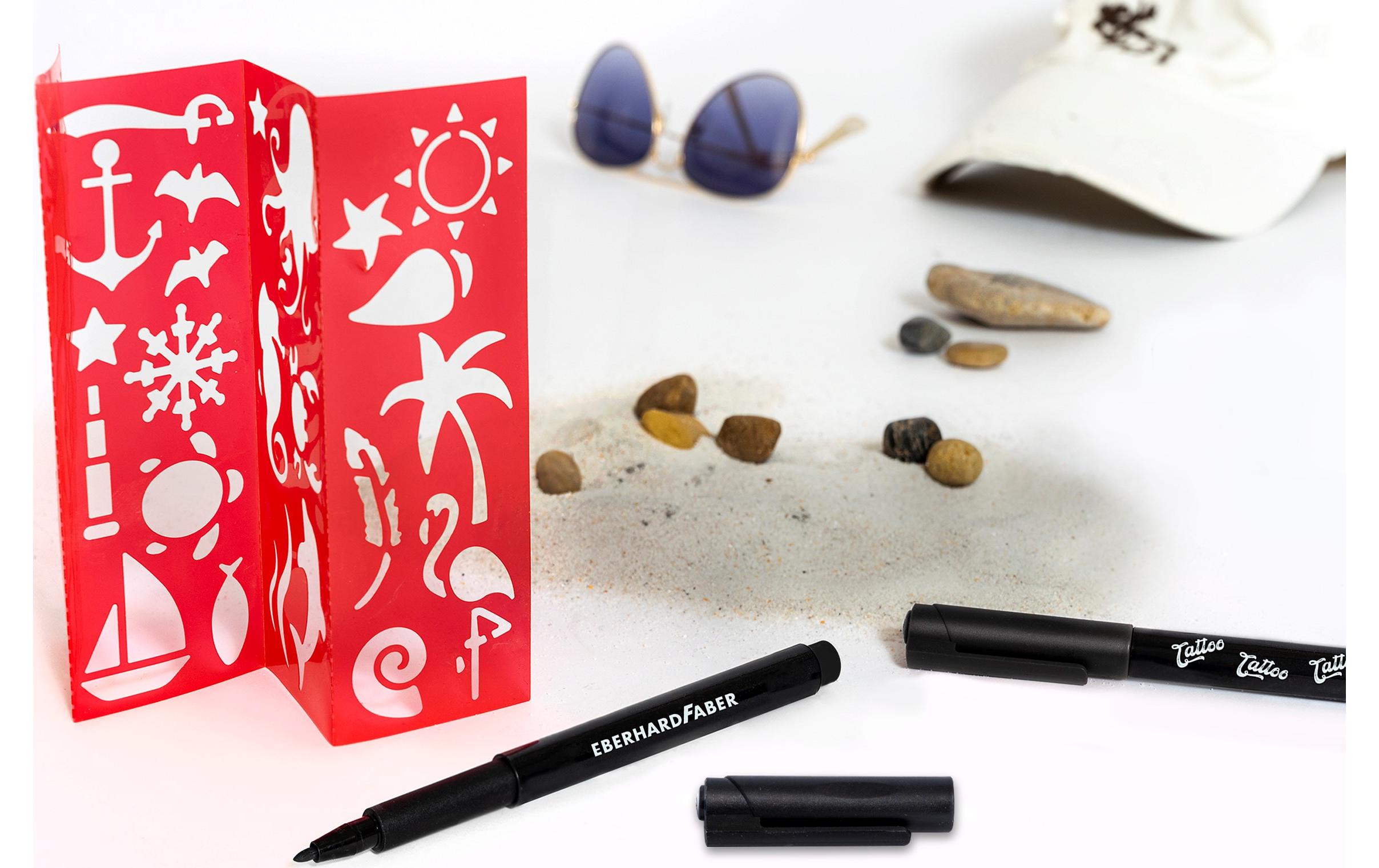 Eberhard Faber Tattoostift inkl. Schablonen, 2 Stück