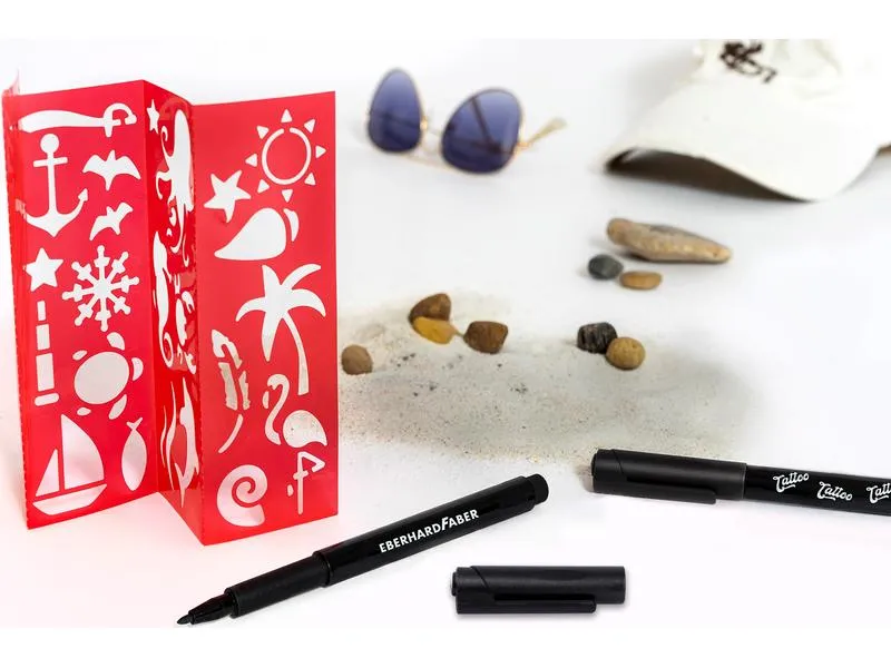 Eberhard Faber Tattoostift inkl. Schablonen, 2 Stück Eberhard Faber Tattoostift inkl. Schablonen, 2 Stück