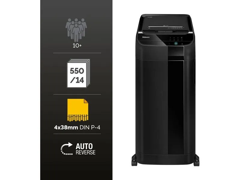 Fellowes Aktenvernichter AutoMax 550C P-4, 550 Seiten