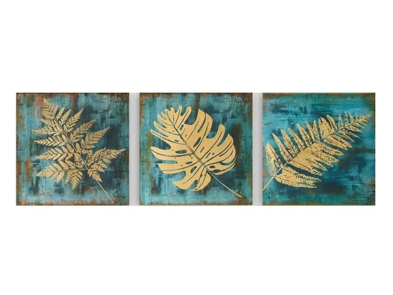 Wallxpert Bild Blätter 3 Stück, 30 x 30 cm Wallxpert Bild Blätter 3 Stück, 30 x 30 cm
