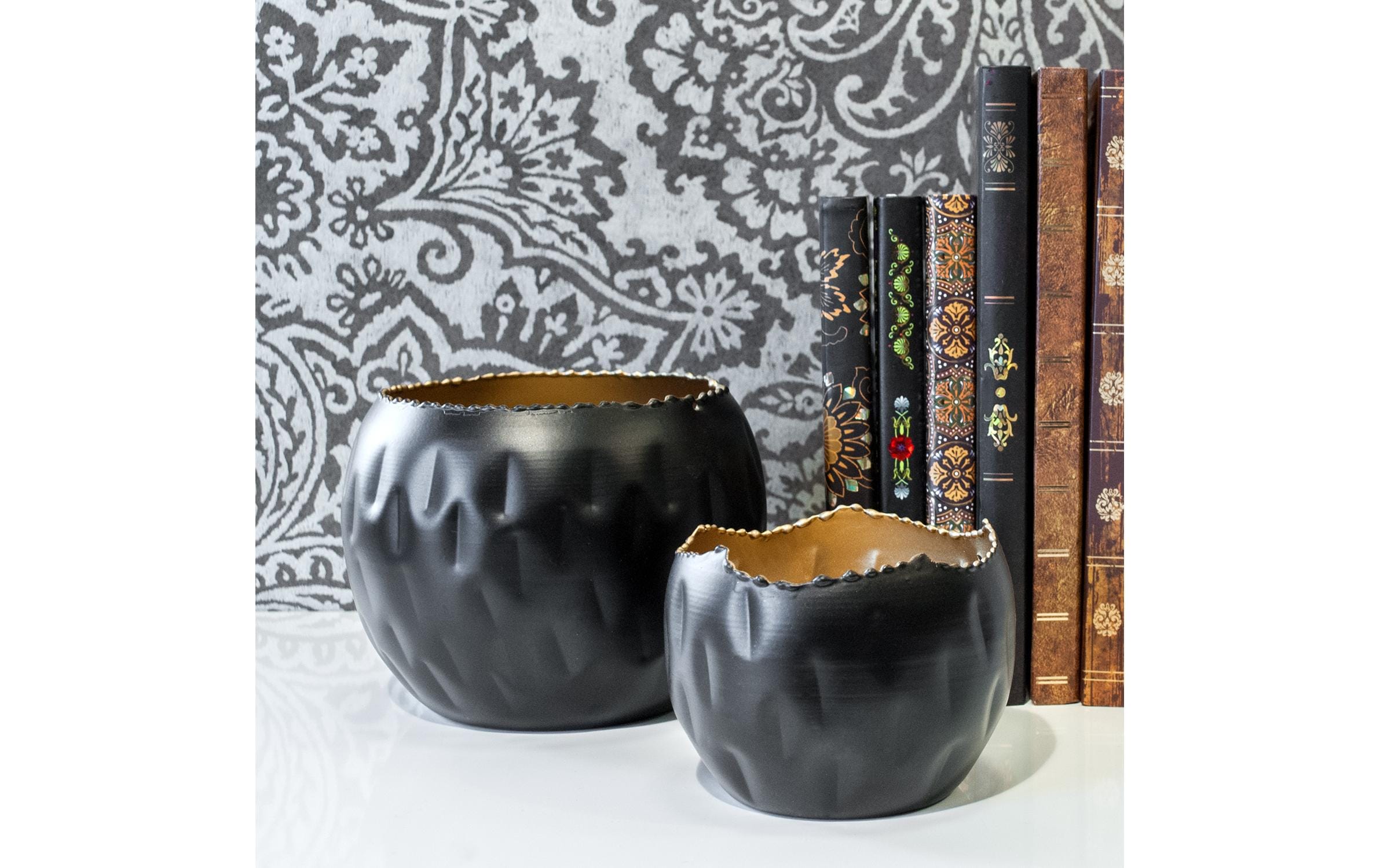 Pajoma Teelichthalter 2 Stück, Gold/Schwarz