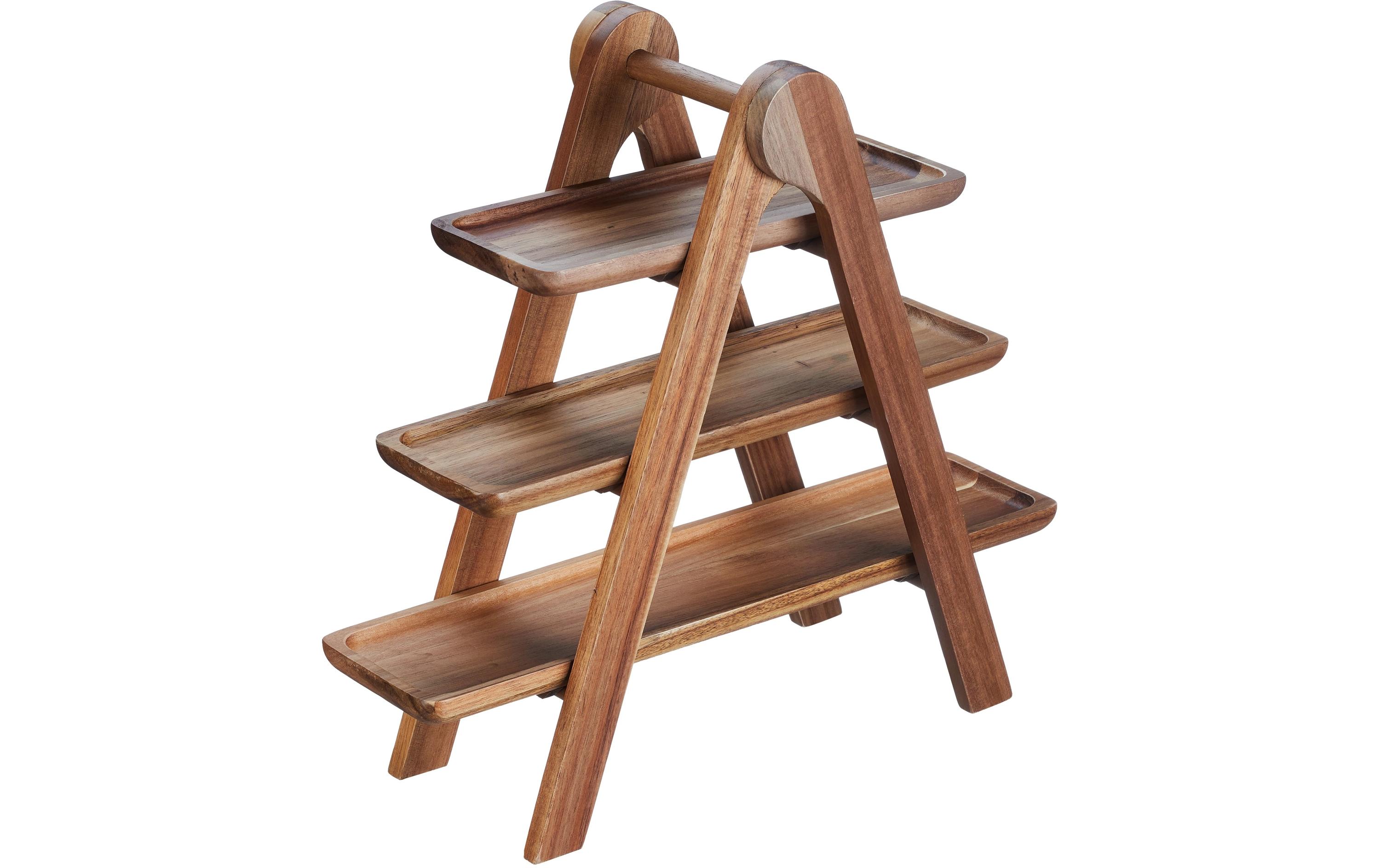 relaxdays Etagere 3-stufig, Braun