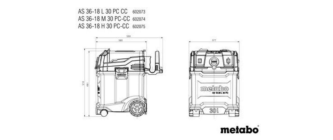 Metabo Akku-Nass-/Trockensauger AS 36-18 L 30 PC-CC Solo