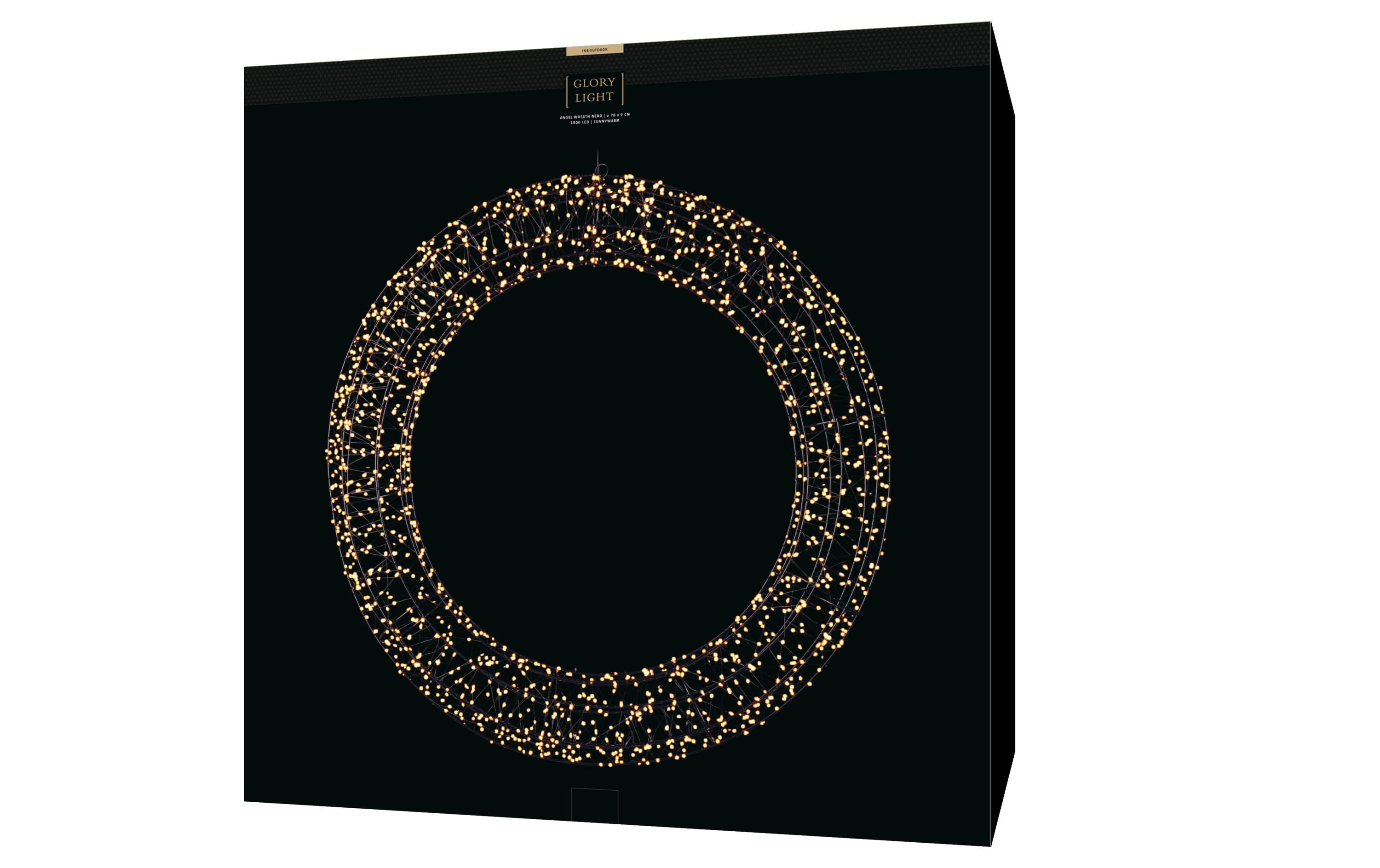 STT LED Engelskranz Nero 1800 LED, Ø 78 cm, 15 W