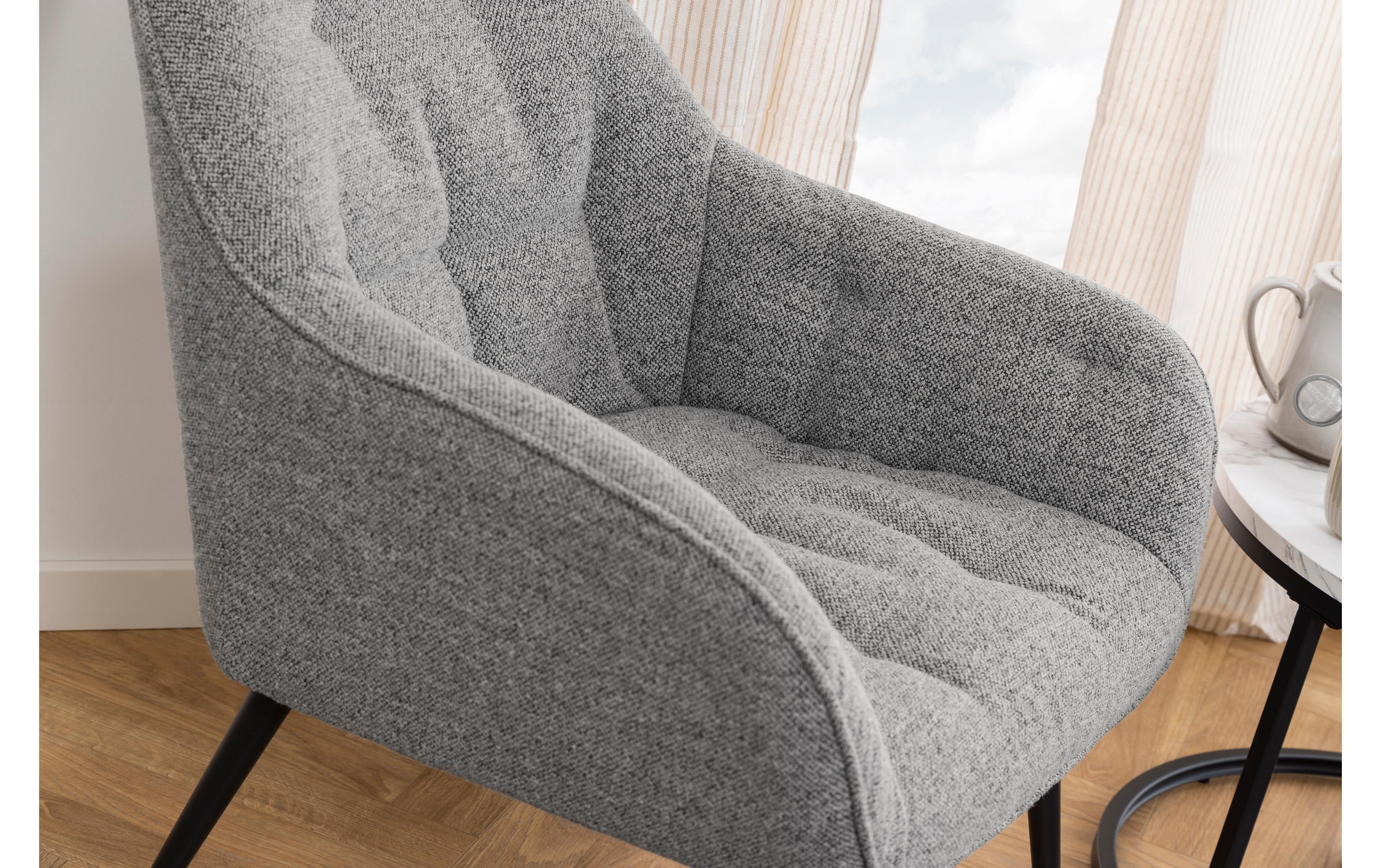 AC Design Sessel Brooke Stahl/Textil, Grau