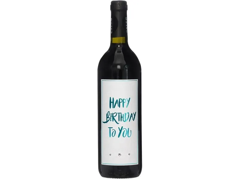 Dreams and Fantasy Geschenkidee Rotwein Happy Birthday Türkis, 750 ml