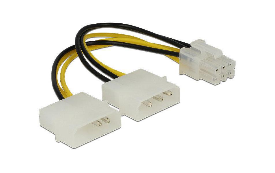 Delock Y-Stromkabel 6Pin - 2x Molex 15 cm Delock Y-Stromkabel 6Pin - 2x Molex 15 cm