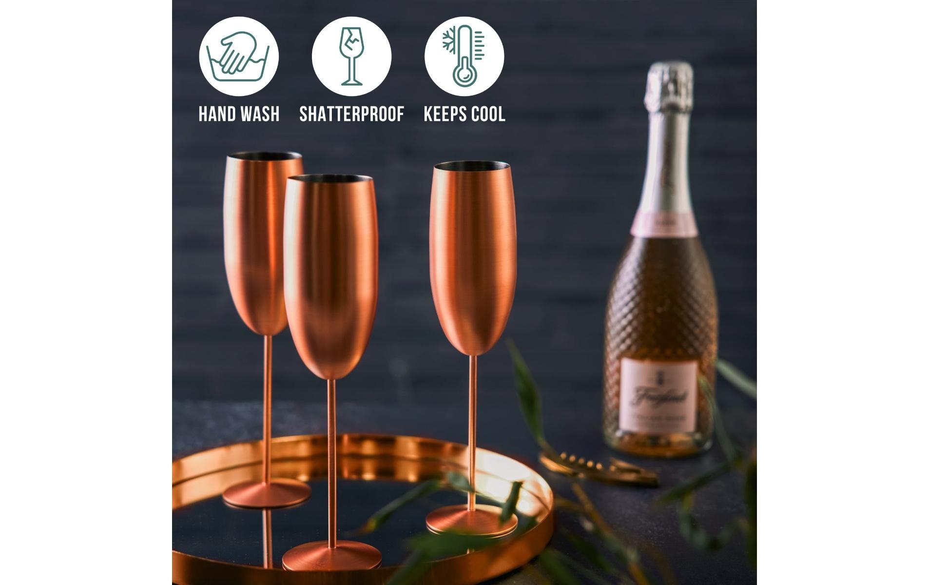 Oak & Steel Sektglas 285 ml, 4 Stück, Rosegold matt
