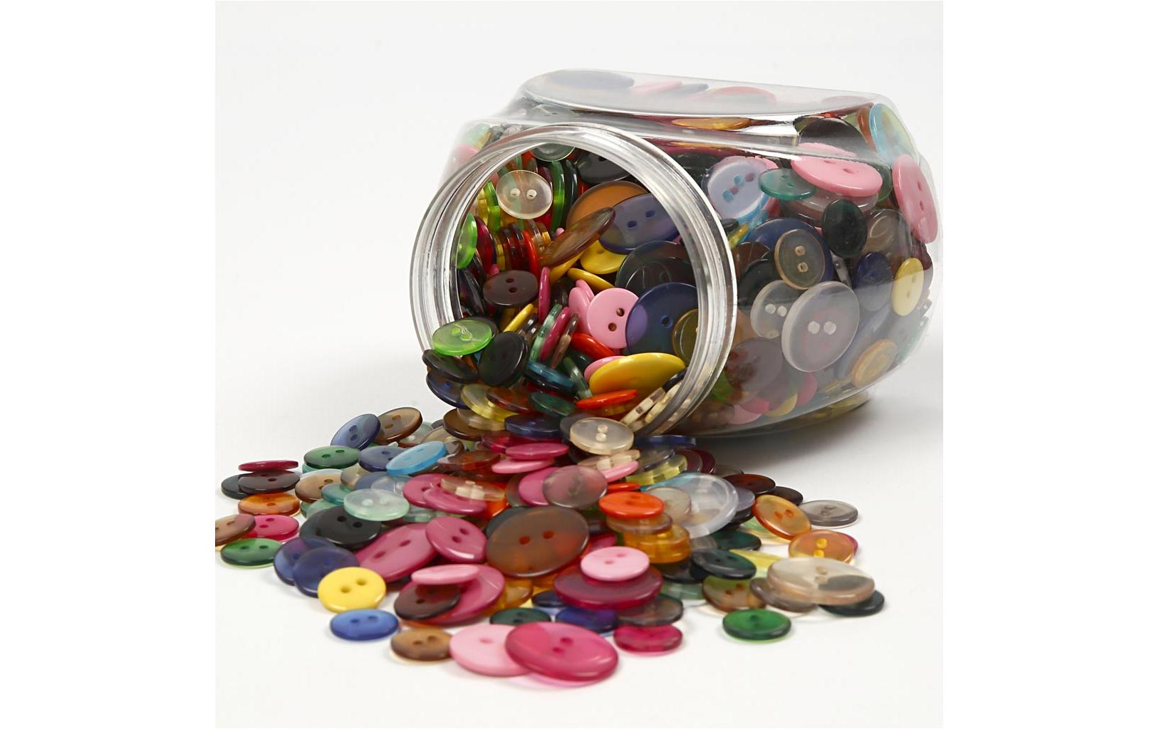 Creativ Company Knöpfe-Mix 10-20 mm, Mehrfarbig, 800 Stück