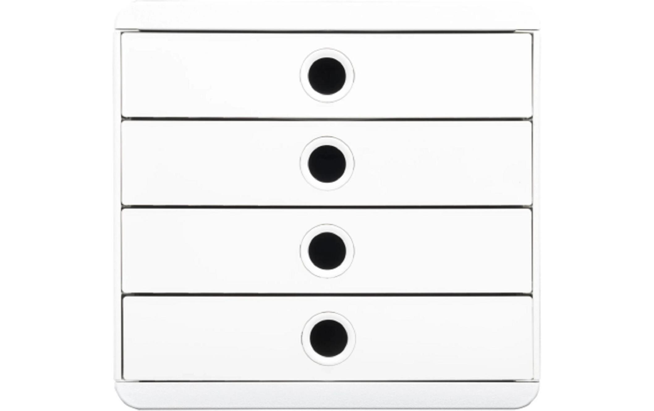 Exacompta Schubladenbox Pop-Box AutentiK, 4 Schubladen, Weiss Exacompta Schubladenbox Pop-Box AutentiK, 4 Schubladen, Weiss