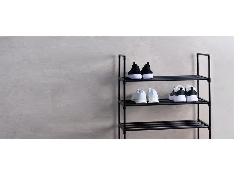 Schou Schuhregal 65 x 29 x 74 cm, Schwarz