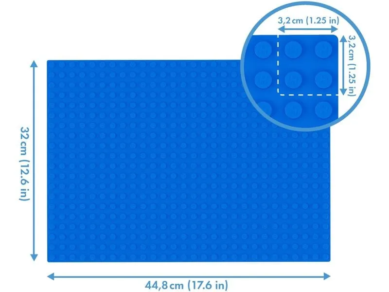 Hubelino Kugelbahn Zubehör 560er Grundplatte Blau 32 x 44.8 cm