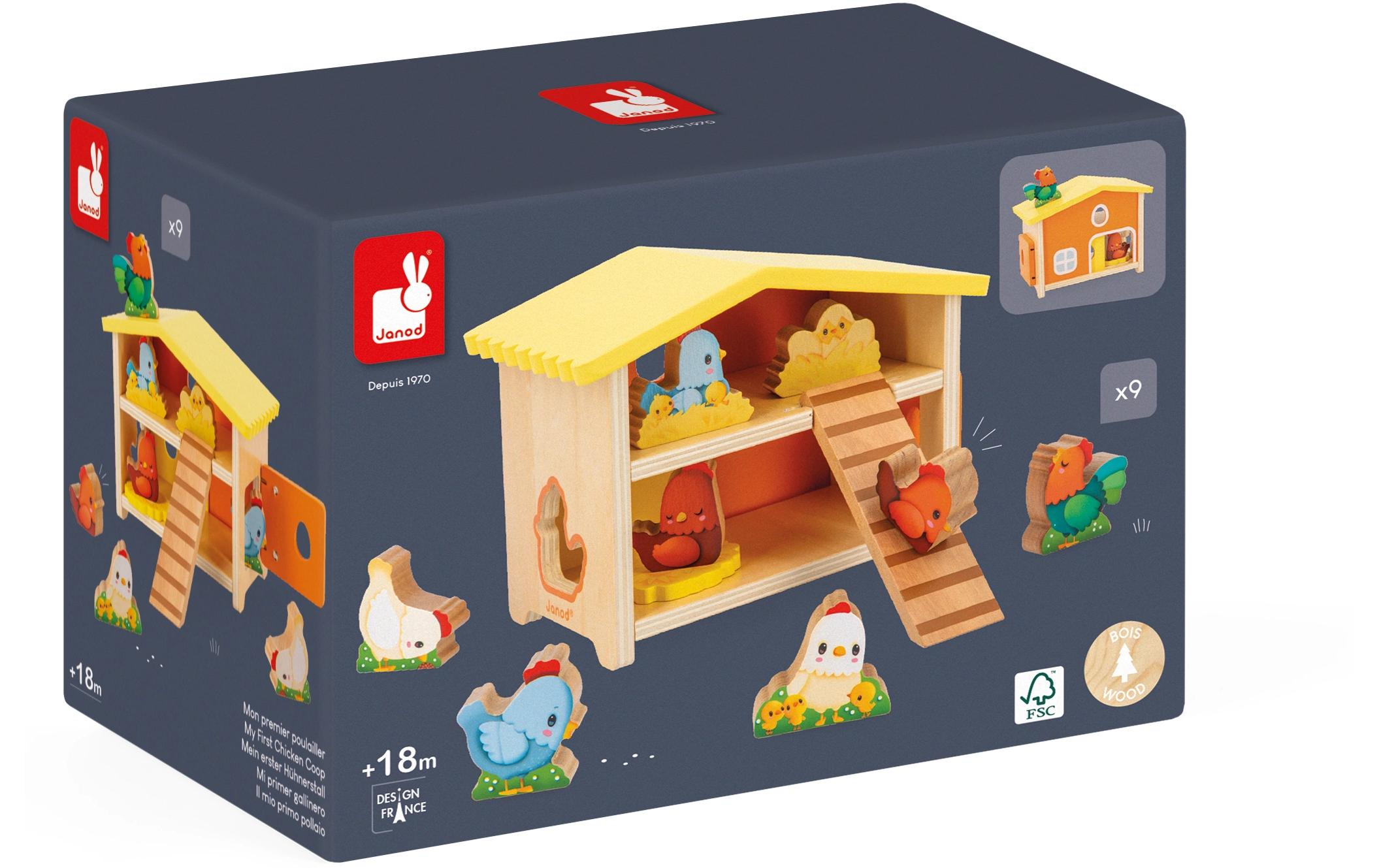 Janod Beschäftigungsspielzeug Mein erster Hühnerstall Janod Beschäftigungsspielzeug Mein erster Hühnerstall
