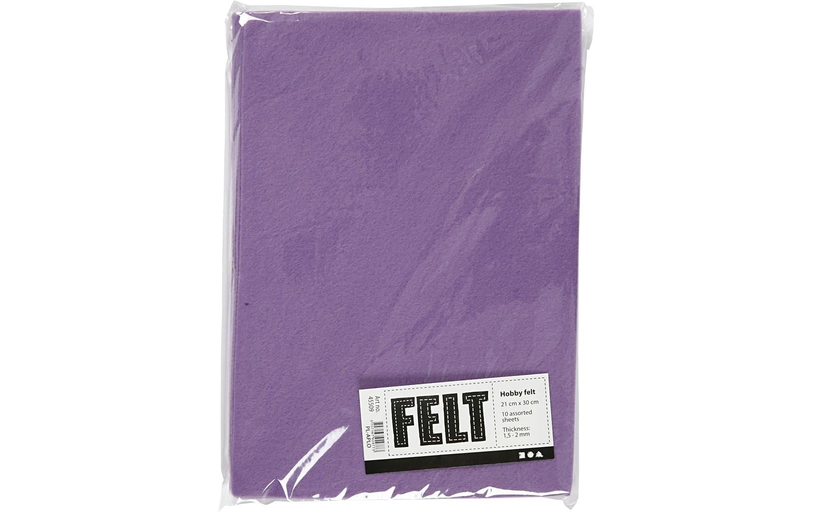 Creativ Company Bastelfilz 1.5 - 2 mm, A4, 10 Blatt, Hellviolett Creativ Company Bastelfilz 1.5 - 2 mm, A4, 10 Blatt, Hellviolett