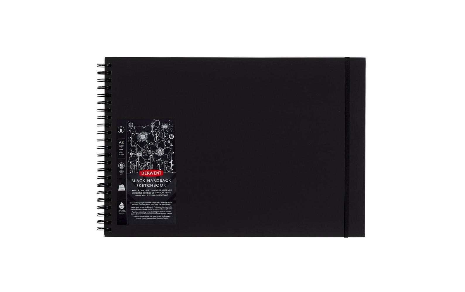Derwent Skizzenbuch mit schwarzen Seiten, DIN-A3, 40 Blatt