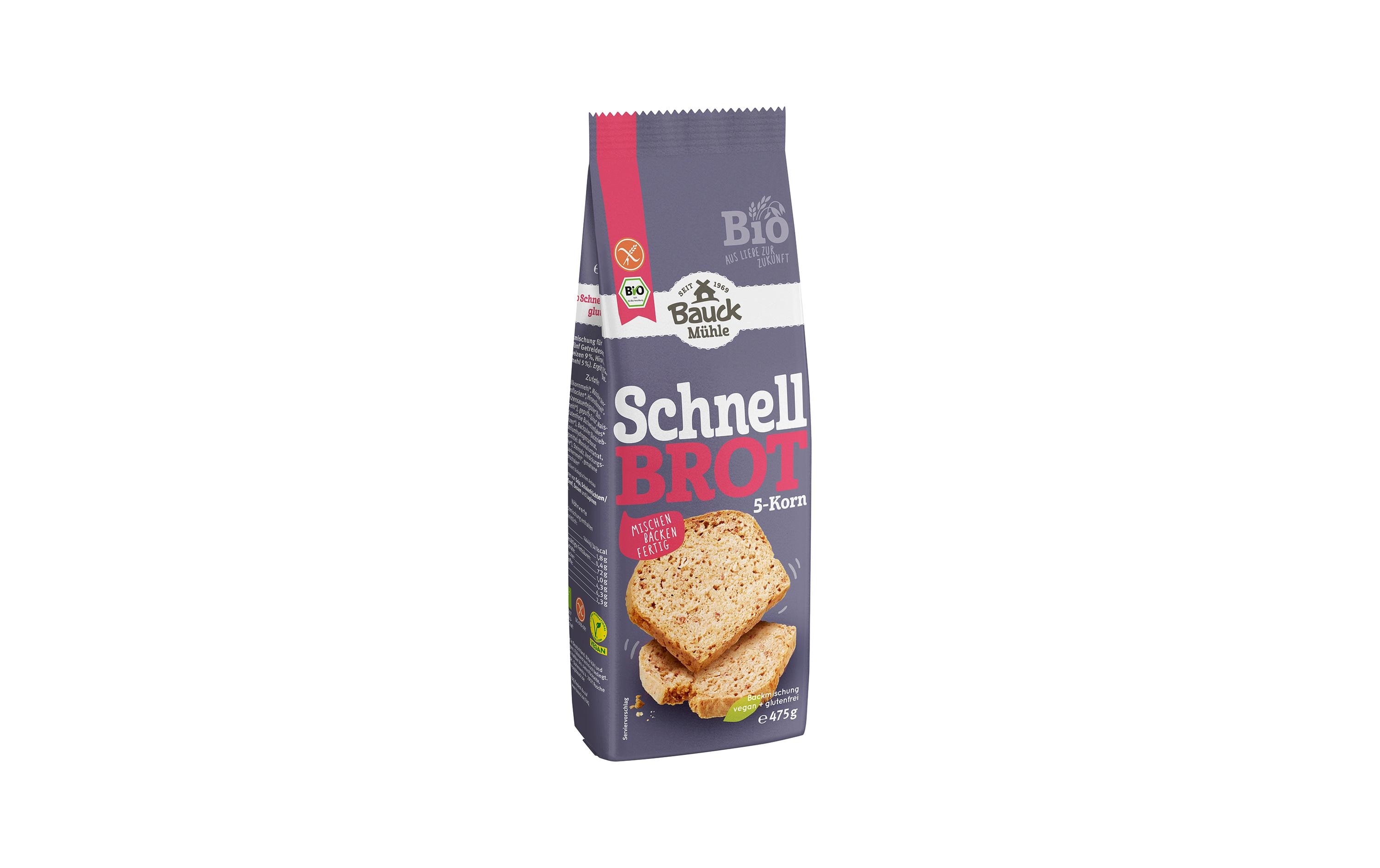 Bauck Mühle Backmischung Schnellbrot 5-Korn 475 g Bauck Mühle Backmischung Schnellbrot 5-Korn 475 g