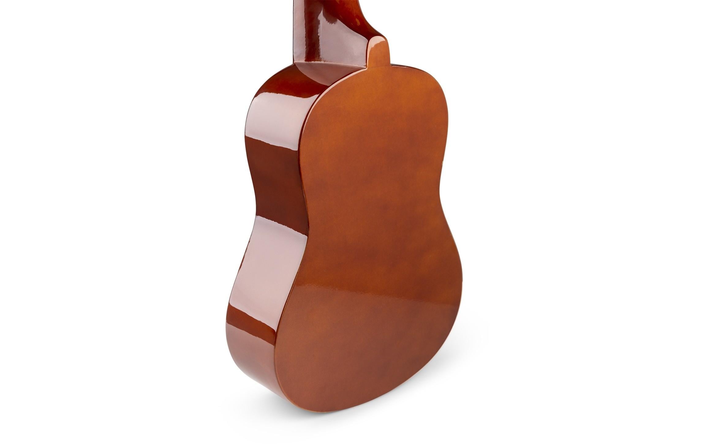 MAX Ukulele UKEY Set Soprano Dunkel Natur 21 Zoll