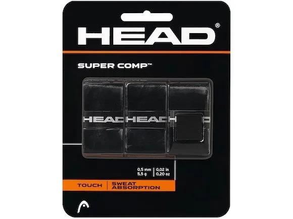 HEAD Tennis Grip Super Comp 3er-Pack, Schwarz