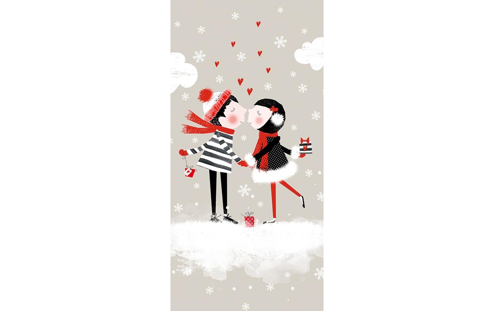 Braun + Company Taschentücher Christmas Kiss 10 Stück, Braun