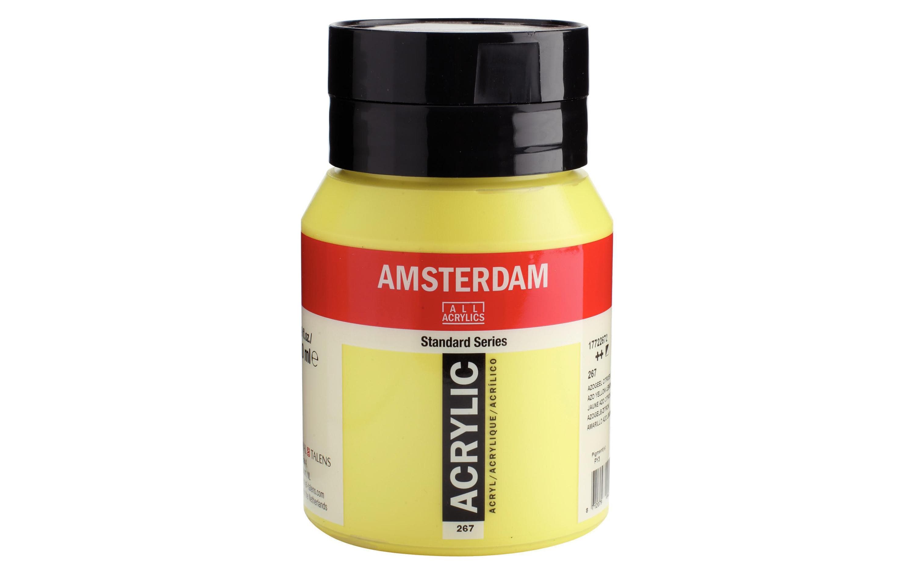 Amsterdam Acrylfarbe Standard 267 Azogelb zitron halbdeckend, 500 ml