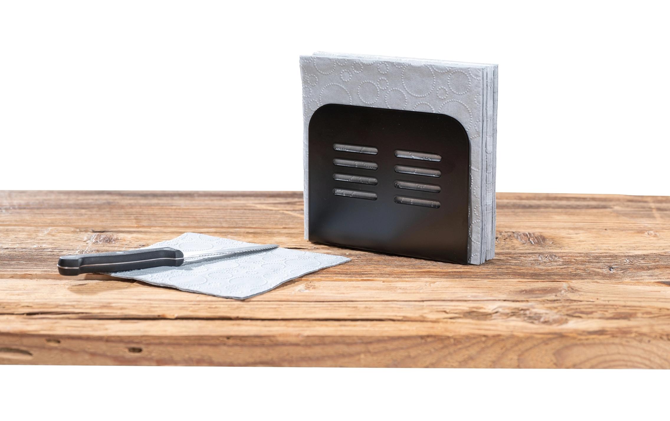 Wenko Serviettenhalter Baco Schwarz