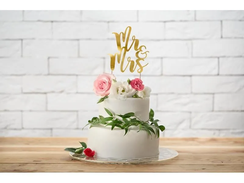 Partydeco Kuchen-Topper Mr & Mrs 25.5 cm, 1 Stück, Gold Partydeco Kuchen-Topper Mr & Mrs 25.5 cm, 1 Stück, Gold