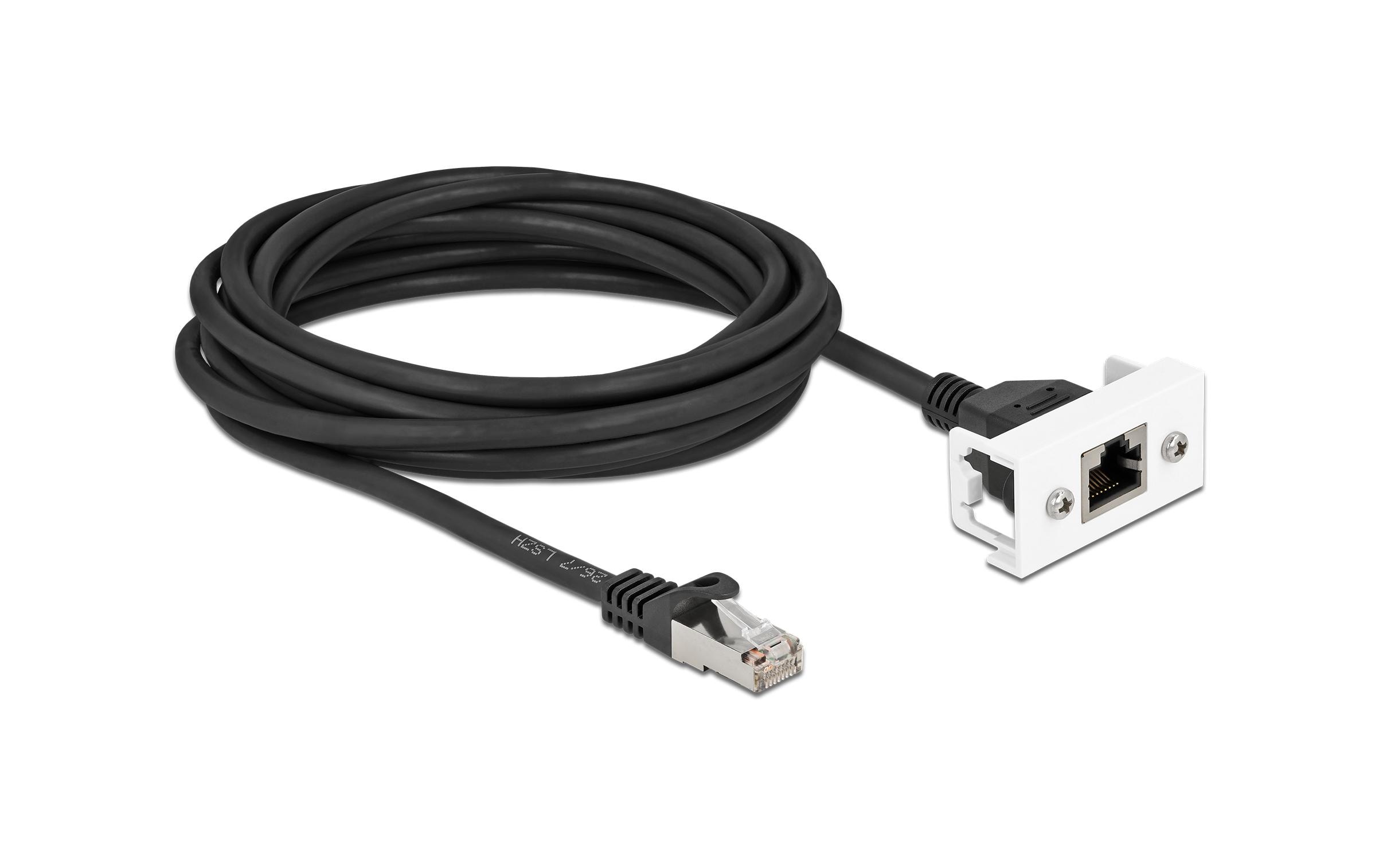 Delock Patchkabel für Easy 45 Modul Cat 6A, S/FTP, 5 m, Schwarz Delock Patchkabel für Easy 45 Modul Cat 6A, S/FTP, 5 m, Schwarz