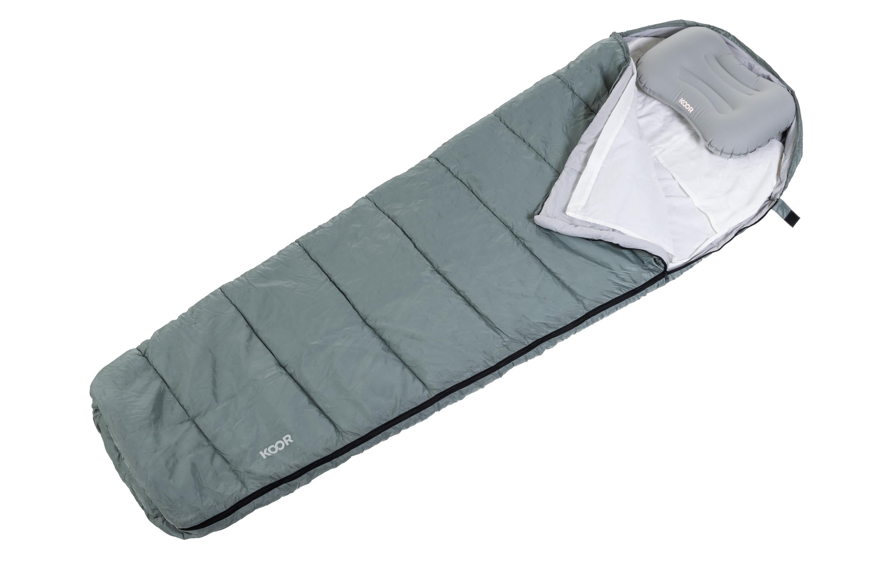 KOOR Schlafsack, Schlafsackeinlage und Reisekissen Set Grau KOOR Schlafsack, Schlafsackeinlage und Reisekissen Set Grau