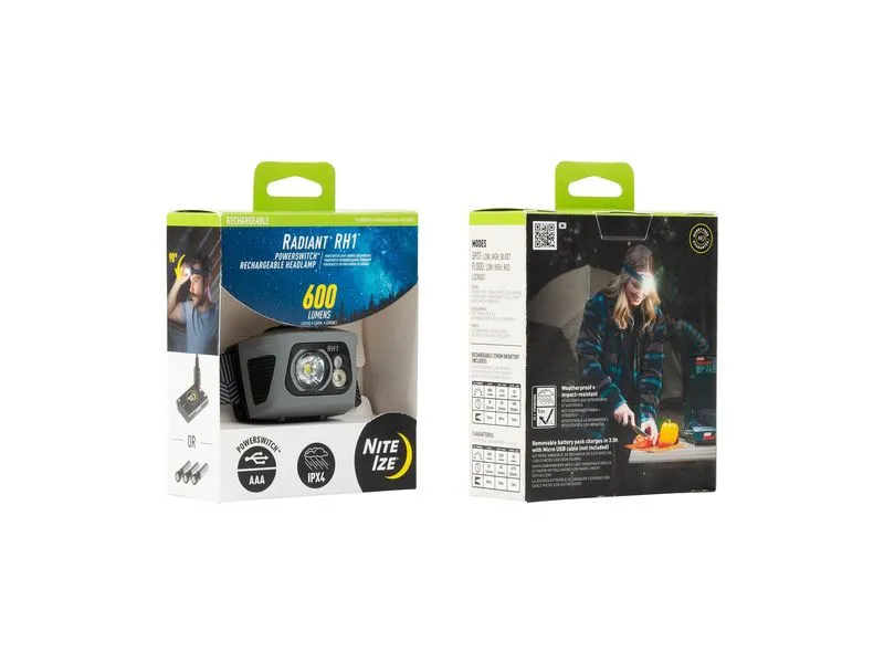 NITE IZE Stirnlampe Radiant RH1 PowerSwitch Schwarz/Grau NITE IZE Stirnlampe Radiant RH1 PowerSwitch Schwarz/Grau