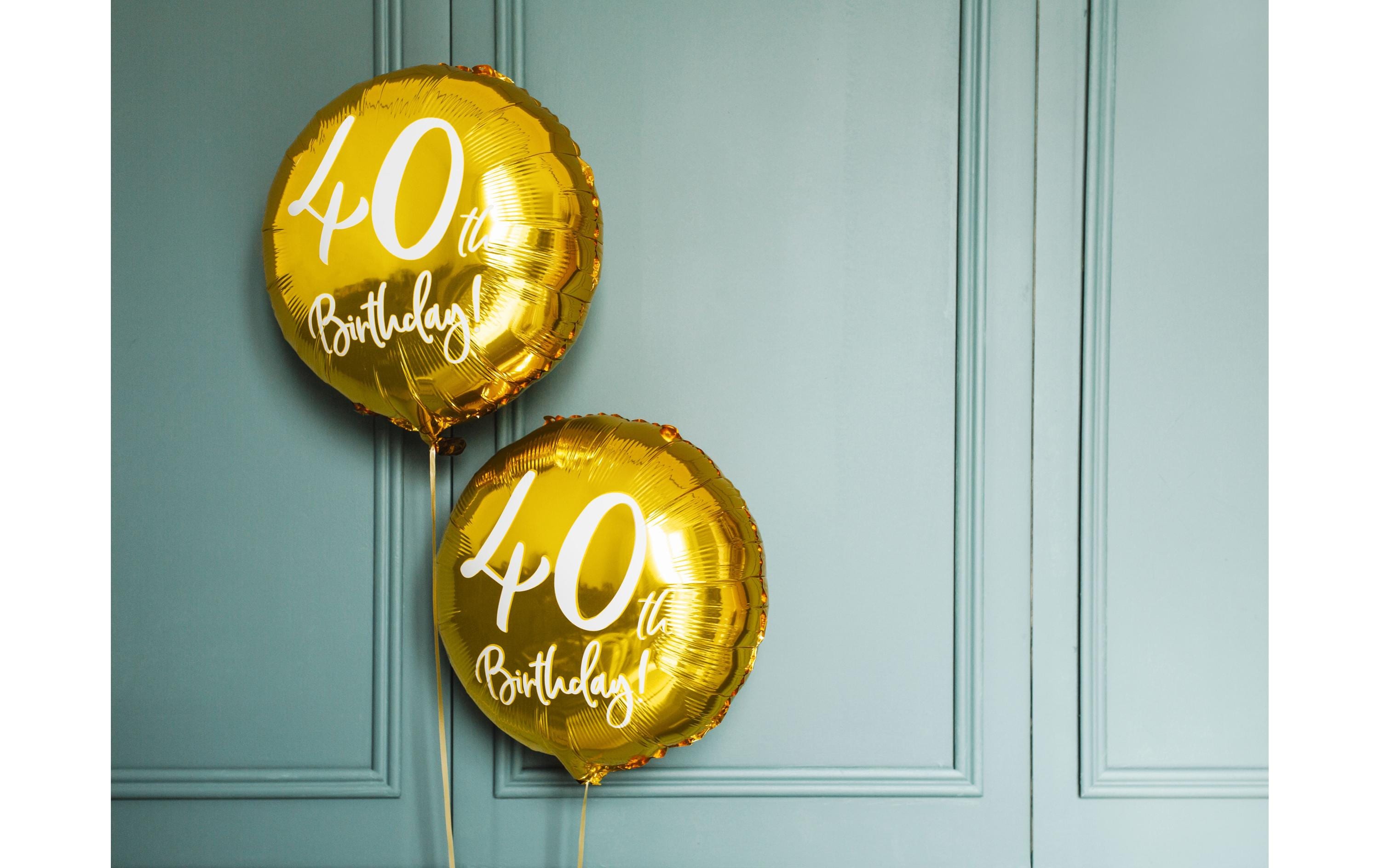 Partydeco Folienballon 40th Birthday Gold/Weiss