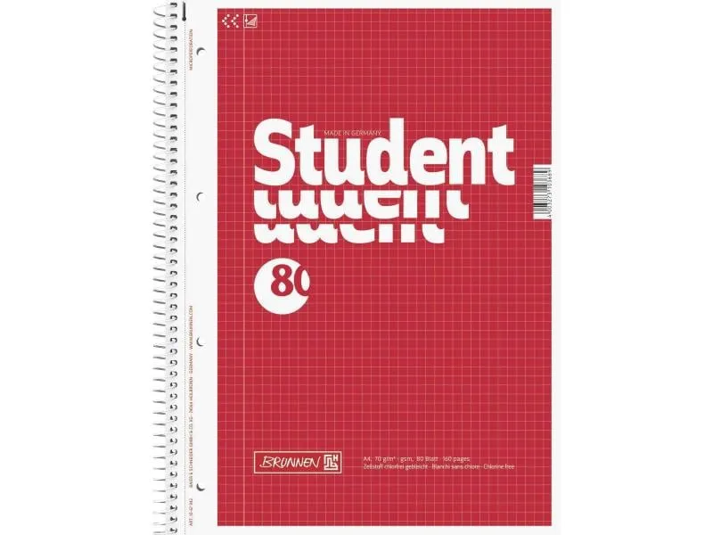Brunnen Collegeblock A4 A4, Kariert, 80 Blatt Brunnen Collegeblock A4 A4, Kariert, 80 Blatt