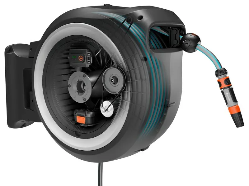 GARDENA Wand-Schlauchbox Akku PowerRoll XL 18 V P4A Solo 35 m