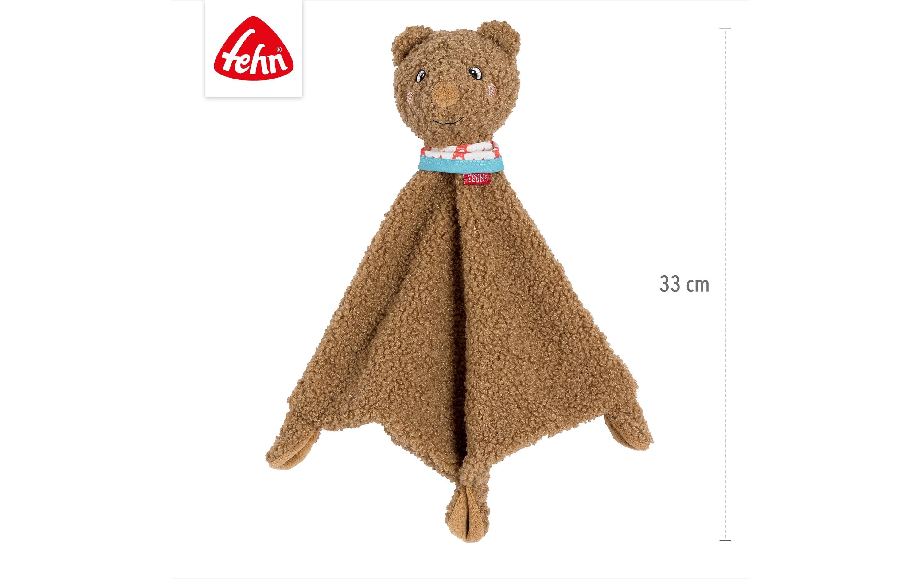 fehn Schmusetuch Bär, Braun, 33 cm