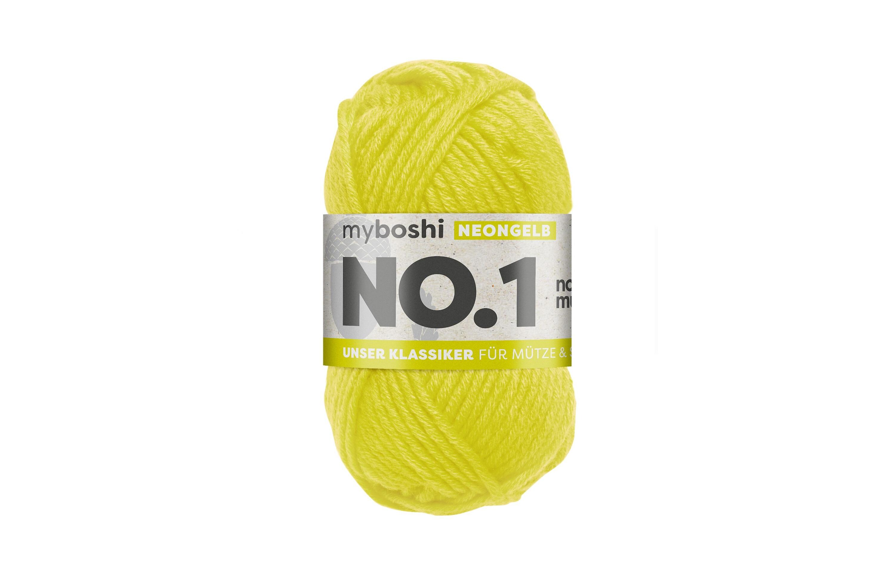 myBoshi Wolle Nr.1 Neongelb 50 g, 55 m