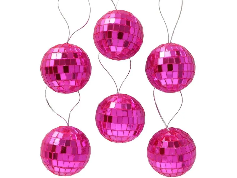 Boltze Weihnachtsschmuck Disco 6-teilig, 5 x 5 cm, Pink Boltze Weihnachtsschmuck Disco 6-teilig, 5 x 5 cm, Pink