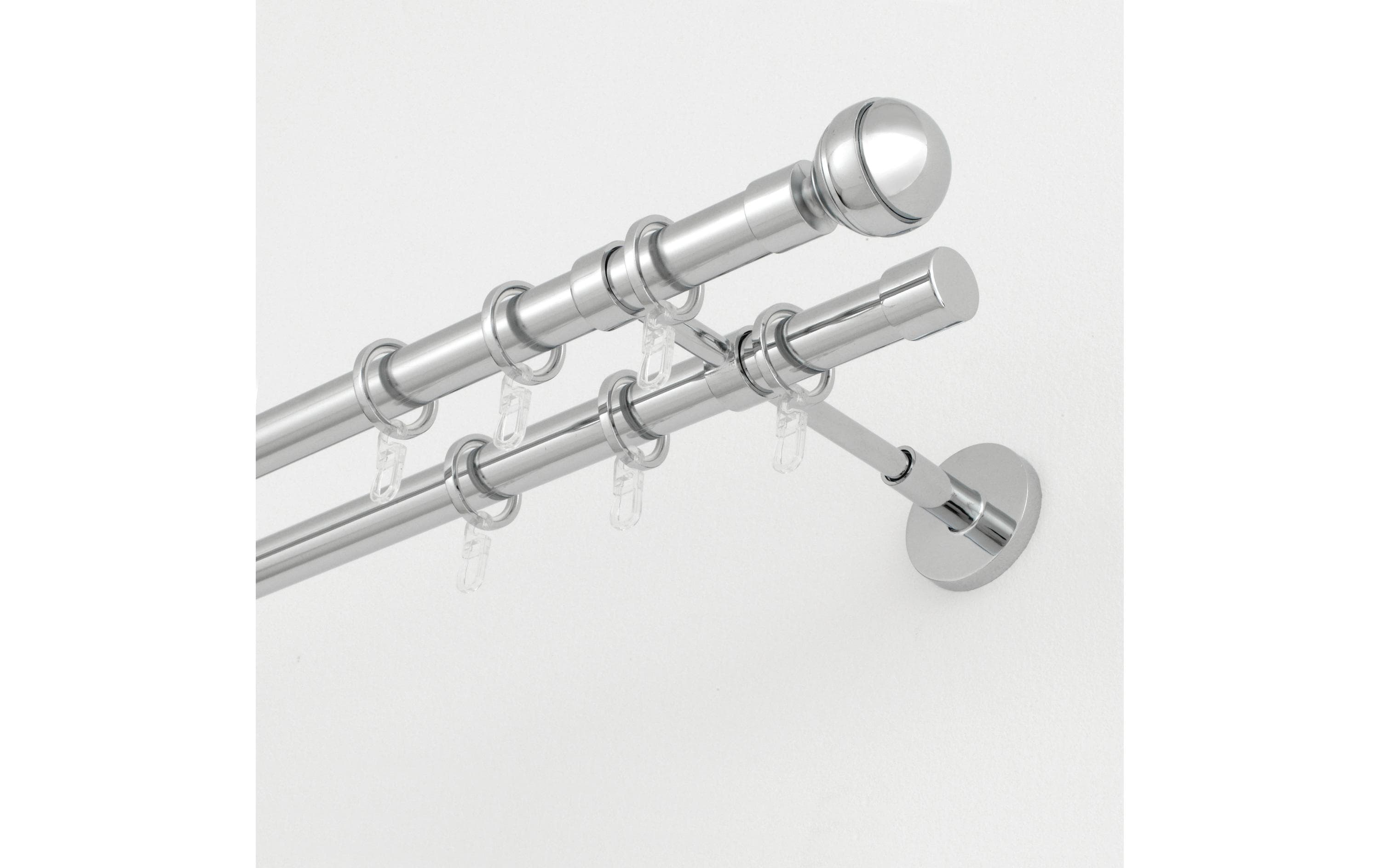 Gardinia Vorhangring mit Gleiteinlage Chrom, 10 Stück