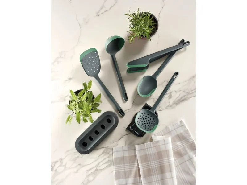Lékué Küchenutensilien mit Ständer PBT/Silikon, Grün/Schwarz